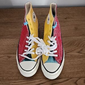 NWOT Converse All Stars Chuck Taylor  Red, Blue, Red Glitter Men's 8 women's 11